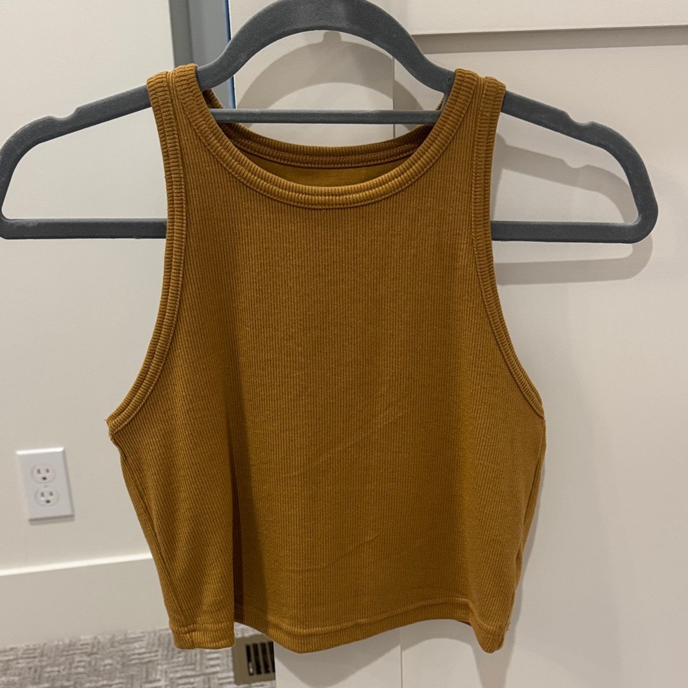 Aerie Mustard Ribbed Tank Top
